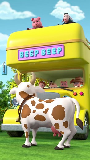 Adorable Baby Cow on the Bus with Kids | Cute Baby TikTok Video