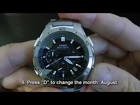 Casio Wave Ceptor (WVQ-M410DE-1A2JF, 5174) - How To Setup Current Date (Year, Month, Day) Manually?