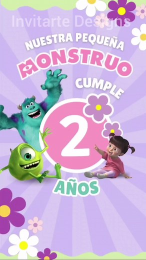 Invitación personalizadas de Monster Inc para tu fiesta