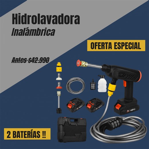 Olvídate de los cables y el esfuerzo. 💦 Limpia donde quieras con la Hidrolavadora Inalámbrica 🔋 Potencia sin límites. | Shipster
