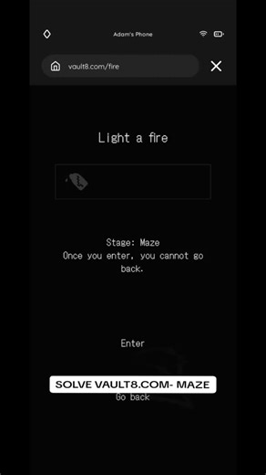Solve Vault8.com/fire- MAZE - Puzzle Games and Mystery Game