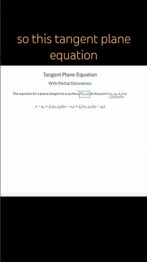 Tangent Plane Equation w Partial Derivatives - Derivation
