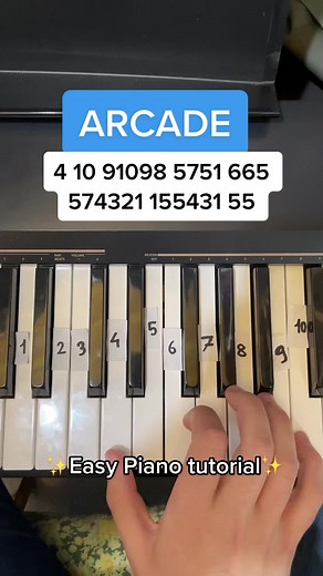 Arcade easy piano tutorial✨❤️ #perte #foryou #foryoupage #virale #viralvideo #viral #fypシ #fypシ #musica #pianoforte #pianocover #pianomusic #song #canzone #tutorial #pianotutorial #pianolesson #arcade