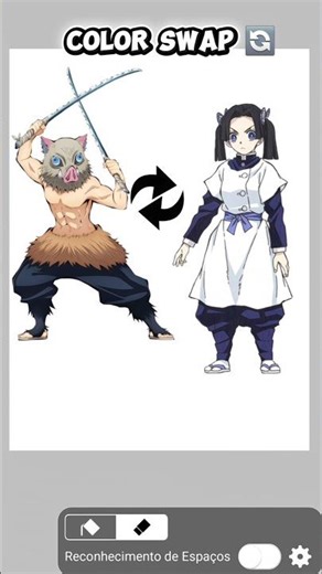 Inosuke X Aoi Color Swap ✏️ #demonslayer #kimetsunoyaiba #art #ibispaintx