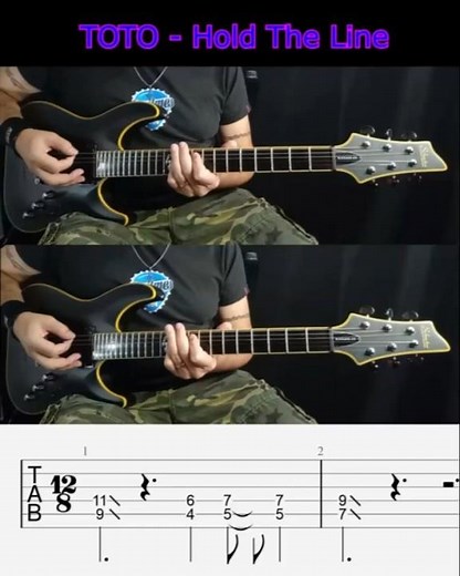 Toto - Hold The Line - Guitar lesson with TAB - Tutorial - Cover