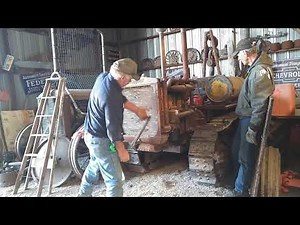 Crank starting a Caterpillar Gas 30 Crawler Tractor