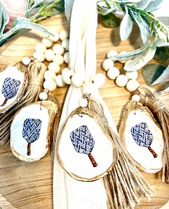 Pickleball Player Gift Idea Napkin Ring. Pickle Ball Paddle Shell Napkin Ring Chinoiserie Blue Coastal Decor. Pickleball Hamptons Decor Idea - Etsy