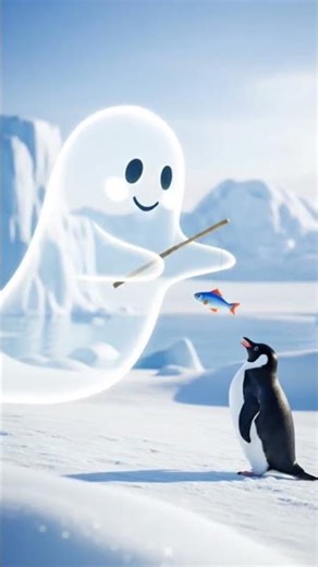 ghost playing with penguin #ghost