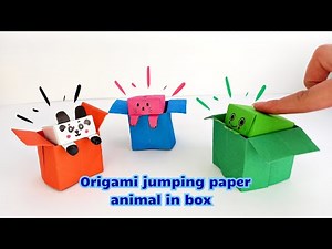 Origami jumping paper animals in a box | how to make origami jumping paper animals in a bow