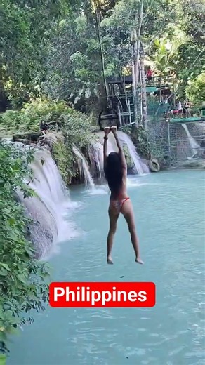 beautiful lady jumped like ann Curtis #siquijorphilippines #cambugahayfalls