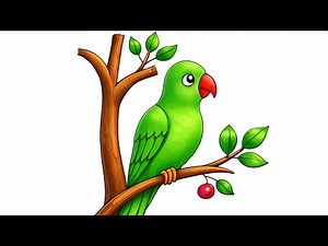 Beautiful Parrot Drawing | Realistic Parrot Art Step by Step | Bird Drawing|Parrot Art|