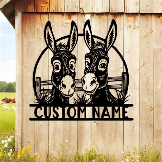 Funny Donkey Farm Sign, Custom Barn Decor, Personalized Metal Animal Sign for Ranch or Homestead - Etsy Australia
