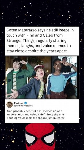 Gaten Matarazzo says he still keeps in touch with Finn and Caleb from Stranger Things, regularly