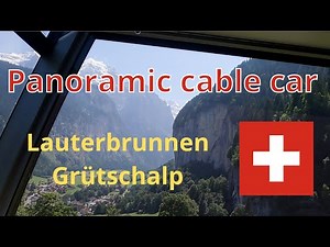 Lauterbrunnen to Grütschalp cable car ride full video