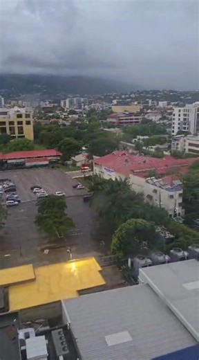The view from a window of the Pegasus Hotel, Kingston Jamaica, where Antiguan and Barbudan students are being accommodated. This was at 6AM today. | Pointe Broadcasting Network - Television/Radio/Newspaper