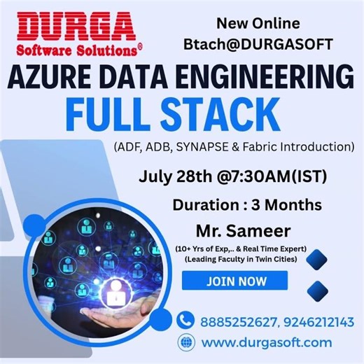 🚀 New Full Stack Azure Data Engineering Batch @ DURGASOFT!