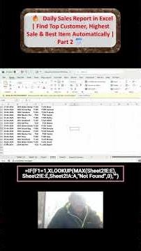 Daily Sales Report in Excel | Find Top Customer, Highest Sale & Best Item Automatically | Part 2