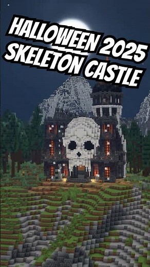 Building a Halloween Inspired Skeleton Mansion in Minecraft! #short #shorts #minecraft
