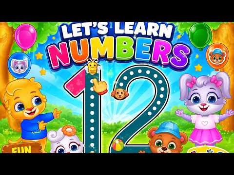🎉Fun & Easy Numbers Learning for Kids 👶| Learn Counting 1 & 2 with Cute Animals 🐻🐰