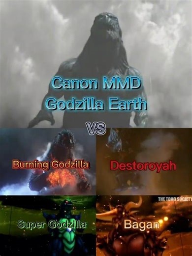 Canon MMD Godzilla Earth Vs Burning Godzilla, Destoroyah, Super Godzilla And Bagan #godzillaearth