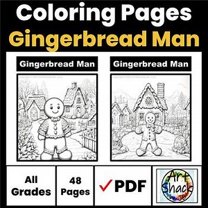 Gingerbread Man Coloring Pages/Digital Resource/Elementary School Activities
