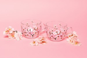 Cherry Blossom Tea Cups Pink Cups Flower Tea Cup Pink Mugs for Her Tea Cups for Coffee Cups Cute Cup Glass Tea Cup Mothers Day Gift for Mom - Etsy