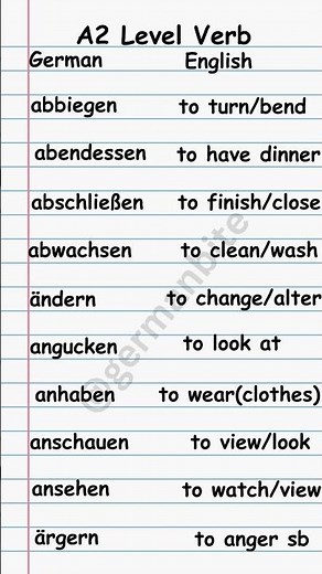 Top 10 German Verbs for Daily Use | A2 Level Vocabulary Boost!