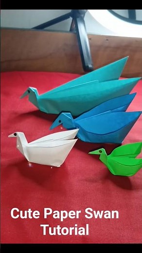 Cute Paper Swan Tutorial! #shorts #shortsfeed #diy #shortvideo