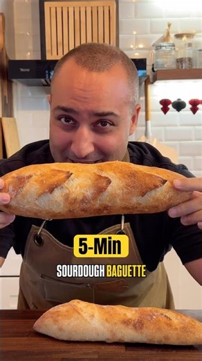 5-Min Sourdough Baguette #shorts