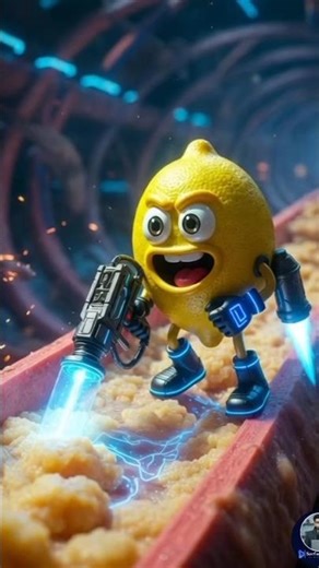 Lemon vs Fat 😱 | Inside Human Body (3D) #3danimation #cartoon #food #shortsfeed