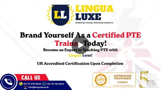 PTE Teacher Training Programme in Sri Lanka | Lingua Luxe posted on the topic | LinkedIn
