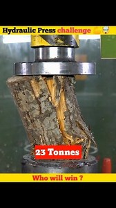 1.2M views · 10K reactions | Different types wood 蝹  vs hydraulic press 勞shorts #whatif #uniqueexperiment #मजेदार | U-turn Fact | Facebook