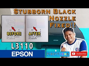 FIXED! STUBBORN BLACK NOZZLE OF EPSON L3110 Printhead | Tips and Care