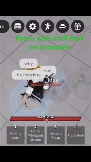 How to do kyoto in mobile with shift lock #tsb #roblox #kyoto