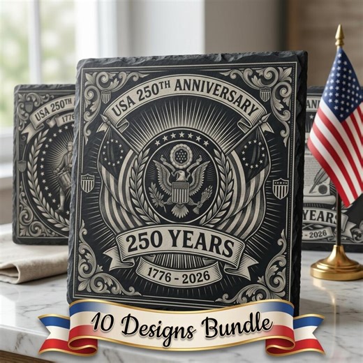 Patriotic Laser File, USA Anniversary Engraving Designs, Set of Nine Slate Coaster Emblems, Digital Download - Etsy
