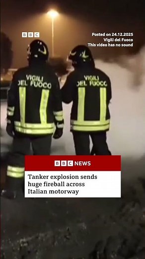 Tanker explosion sends huge fireball across Italian motorway. #Italy #BBCNews