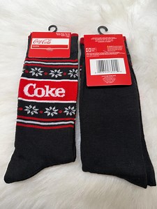 Coca-cola Crew Socks, Black Medium, Gift - Etsy