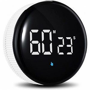 Rechargeable Kitchen Timers,Magnetic Productivity Timer with Large LED Display,Digital Classroom Visual Timer for Kids, Easy for Cooking,Fitness,Work,Study(White) - Walmart.ca