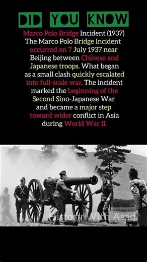 Marco Polo Bridge Incident 1937: The Spark in Asia#viralvideo #viral #video #shortvideo