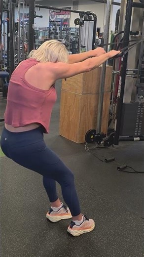 Laura Doing Face Pulls for Upper Back & Rear Delts! #gym #workout #wife