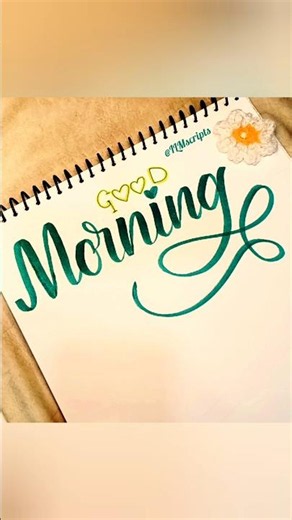 calm morning🍀#calligraphy #brushlettering #handlettering #shorts #viral #shortsfeed #shortvideo #yt