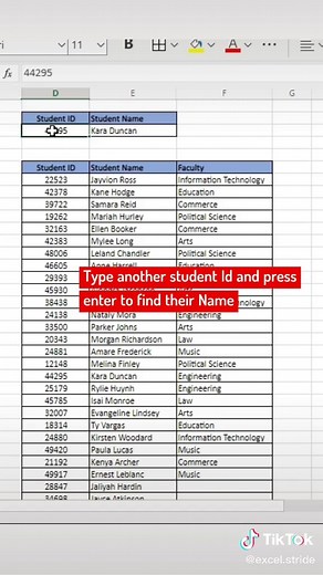 Excel XLOOKUP function. #excel #exceltutorial #exceltips #microsoftexcel #xlookup