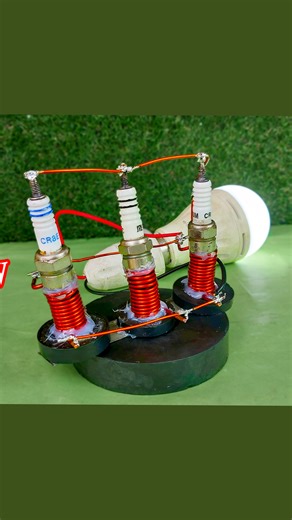 I Make Free Electric Generator With Spark Plug Use Big Magnet //#highlights | Rana Craft