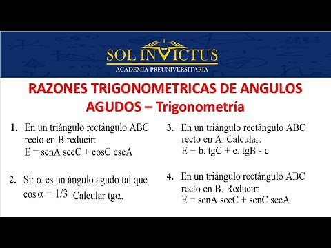 RAZONES TRIGONOMETRICOS DE ANGULOS AGUDOS - PRE BASICO Teoria y Ejercicios