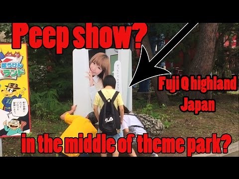 Sexy girl peep show in the center of a Japanese Theme Park? Shocking!