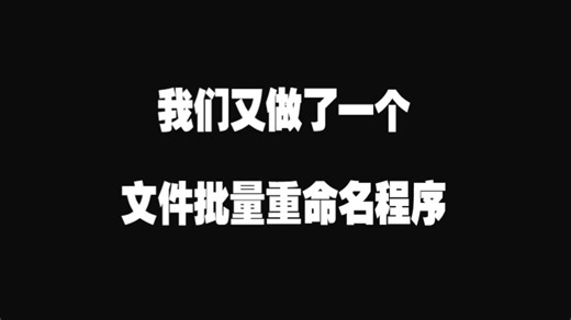 我们又做了个 批量重命名程序