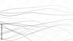 graphic lines background in wavy motion - black on white (FULL HD)