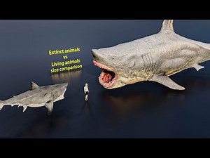 Extinct animals vs living animals size comparison 3D Animation