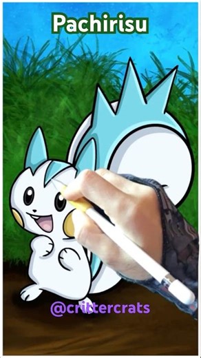 Drawing Pachirisu from Pokémon! #art #pokemon #pachirisu #fypviralシ