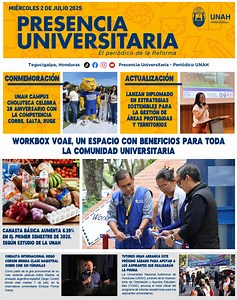 Te presentamos nuestra Portada de hoy miércoles 2 de julio de 2025 🗞 💛💙 Cada una de las noticias las encuentras en https://blogs.unah.edu.hn/presencia-universitaria/ 💻📲 #UNAHnuevahistoria | Presencia Universitaria - Periódico UNAH
